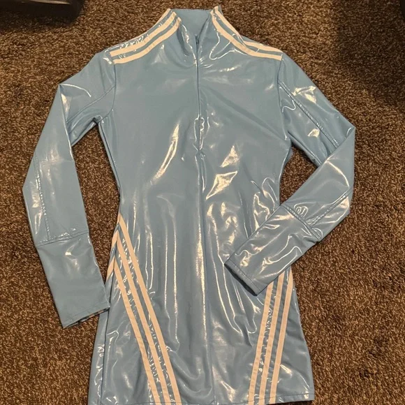 Adidas Ivy Park Light Blue Latex Dress - Picture 4 of 4